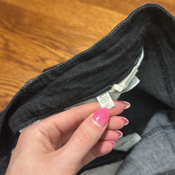 Eileen Fisher Organic Cotton Straight Leg Gray Black Jeans Size 12 - Picture 14 of 14